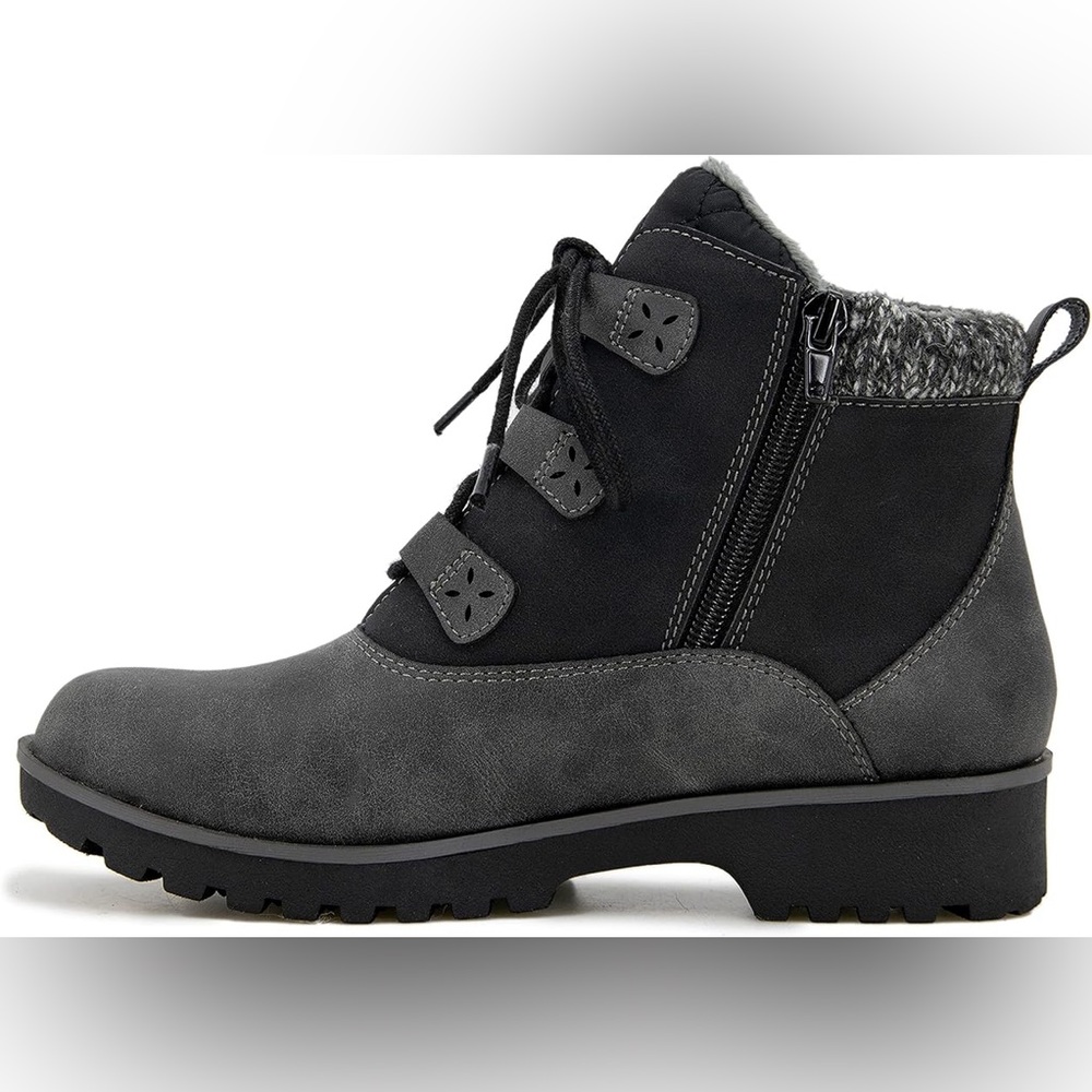 JBU Black and Gray‎ Ankle Booties with Rugged Design